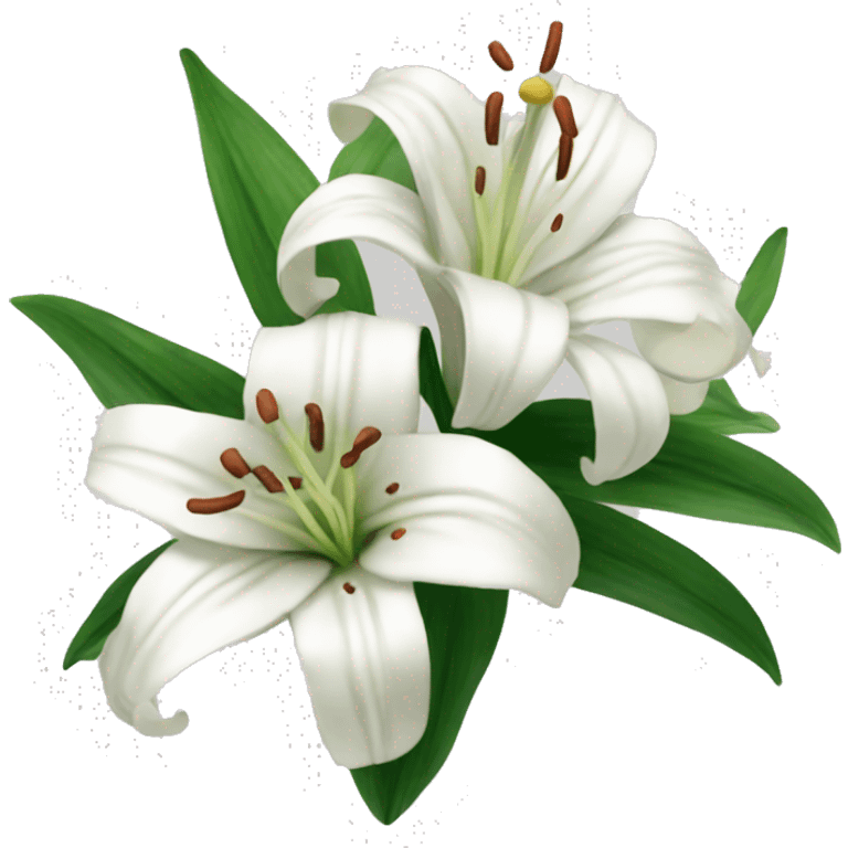 a bouquet of white tiger lily flowers emoji