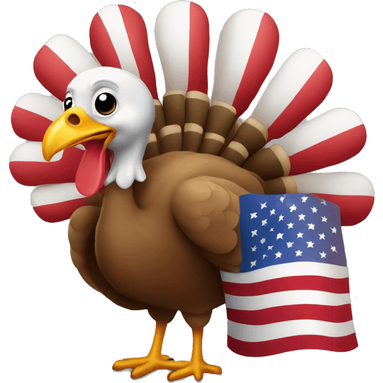 Turkey with American flag  emoji