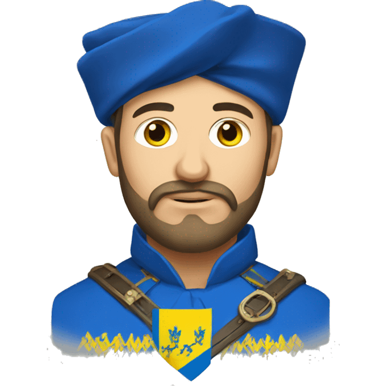 ukrainian cossack with ukrainian flag emoji