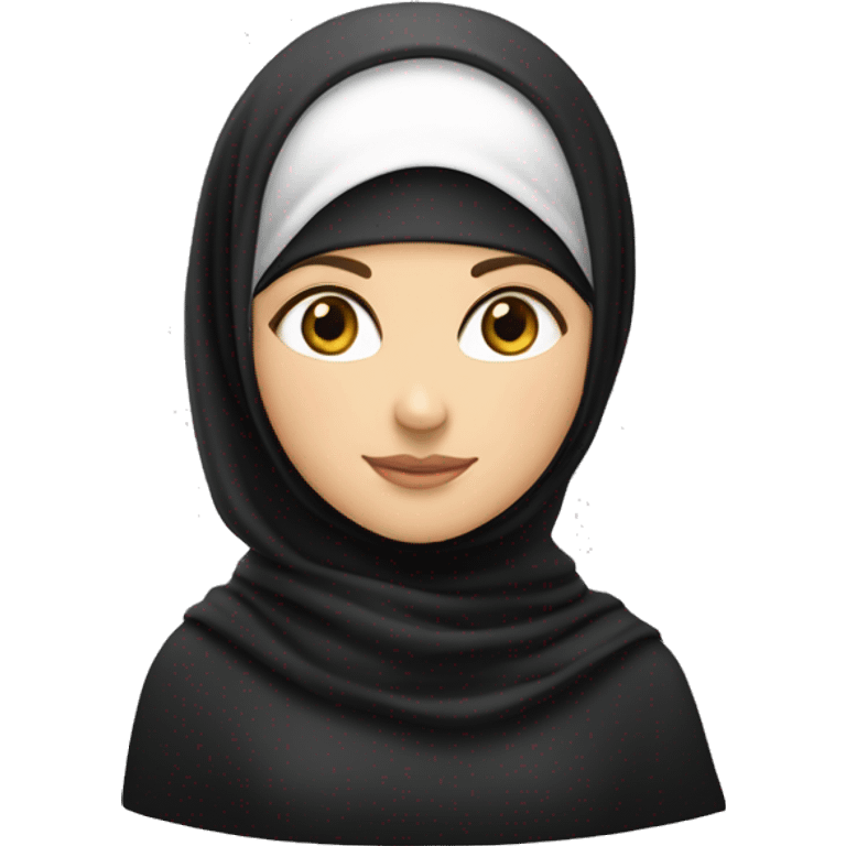 Caucasian girl with black hijab￼￼ emoji