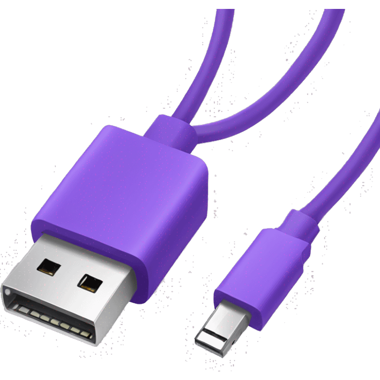 Purple usb cable emoji