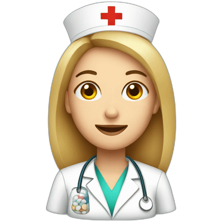 nurse with pills emoji