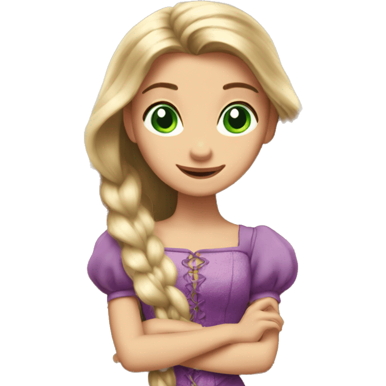 Rapunzel with green eyes emoji