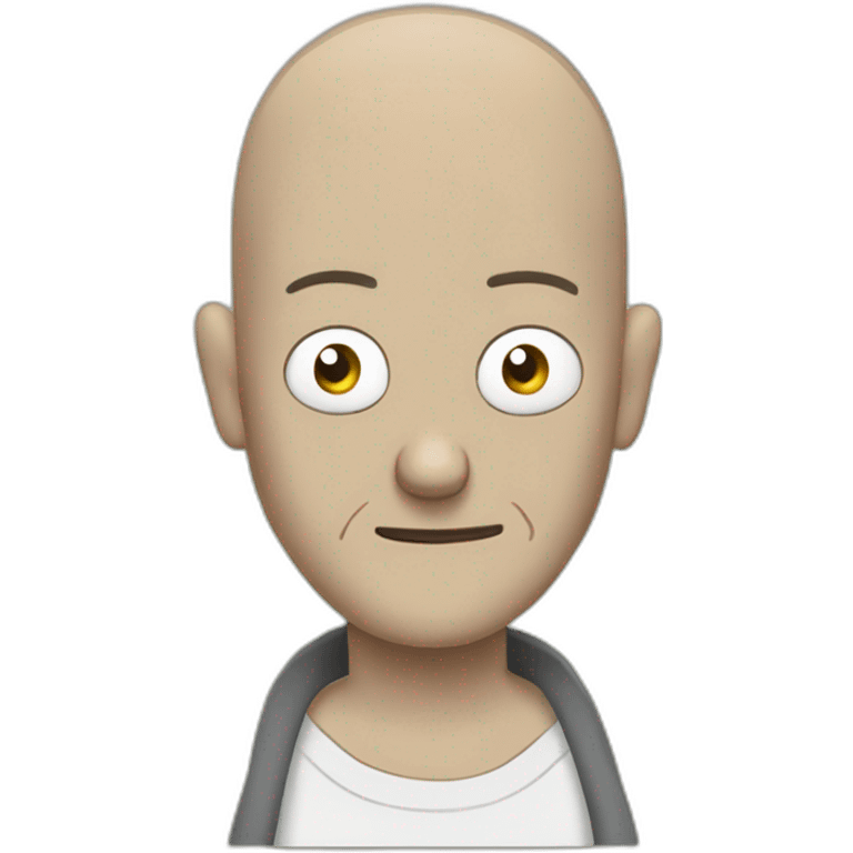 Tattooed bald man style Rick and Morty emoji