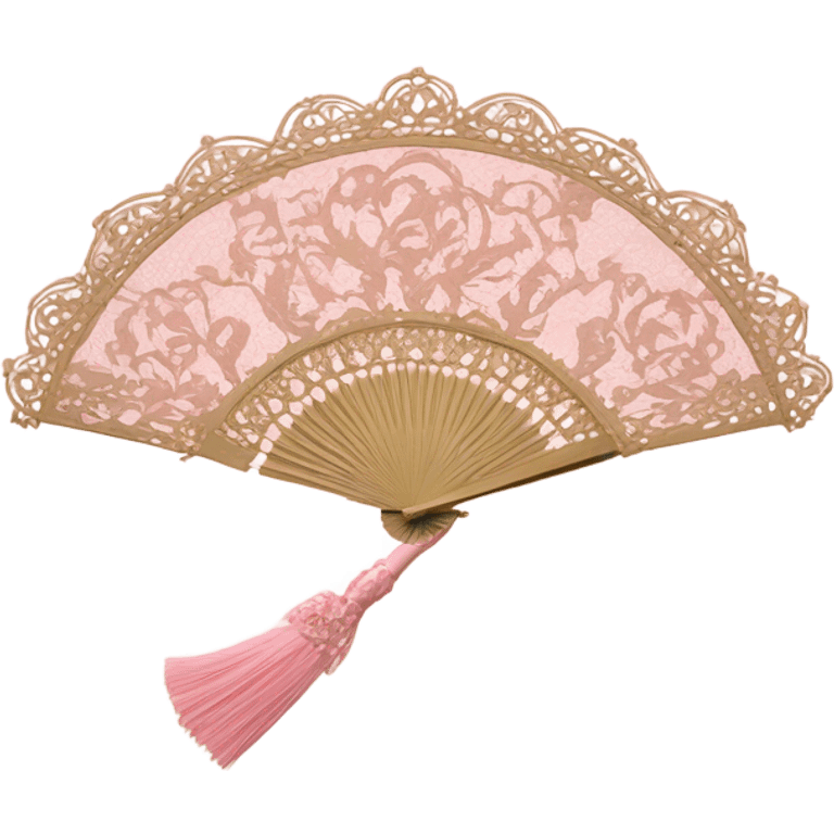 pink rococo hand fan emoji