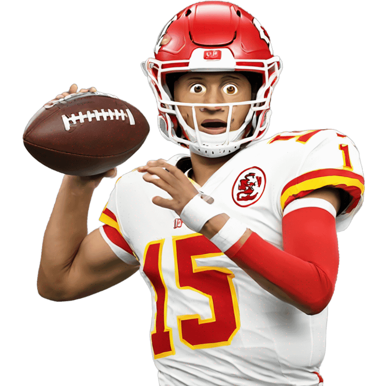 Mahomes throwing football emoji