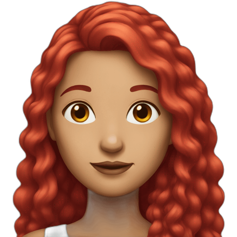 woman with long ruby hair emoji