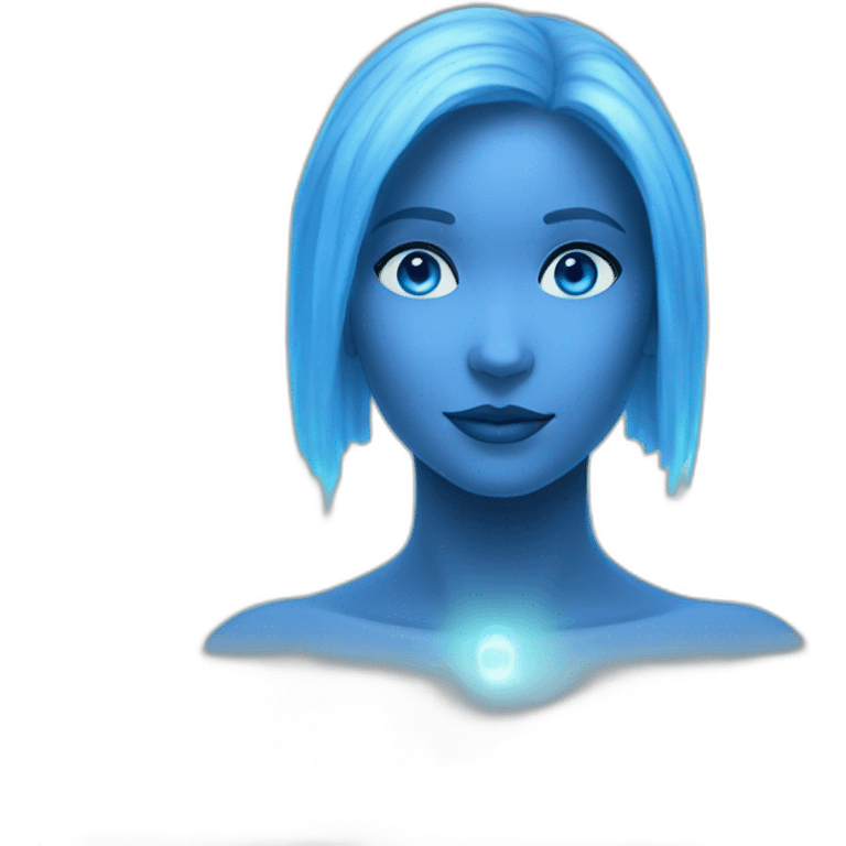 Blue cortana hologram emoji