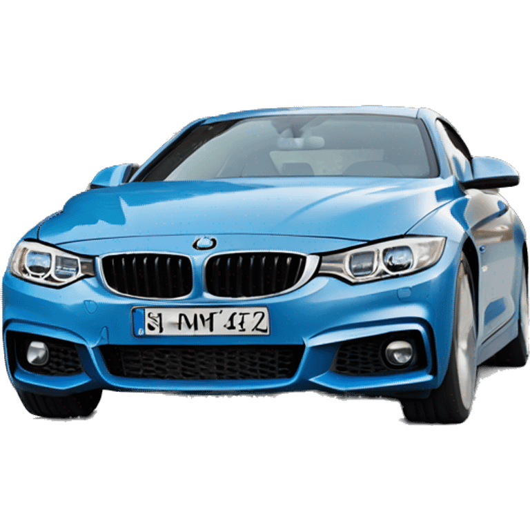 Blue bmw 4 series coupe no front license plate emoji