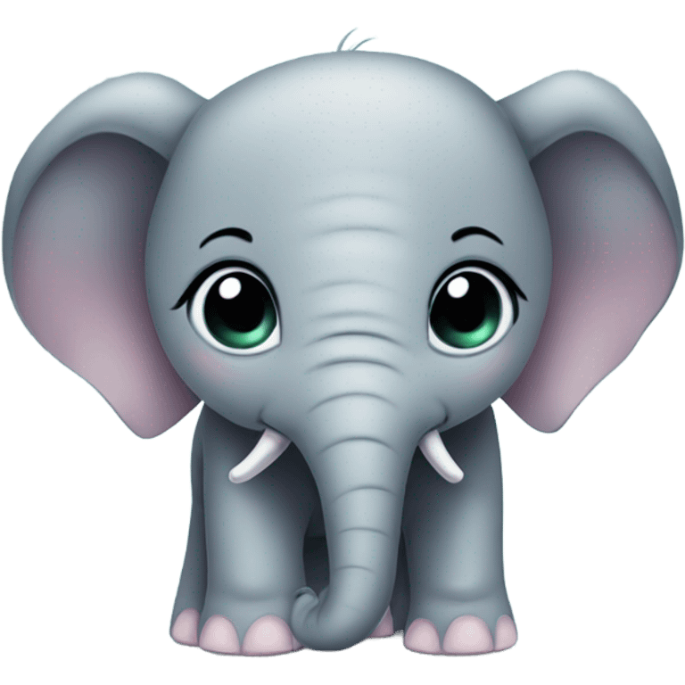 Cute Baby elephant with eyelashes emoji