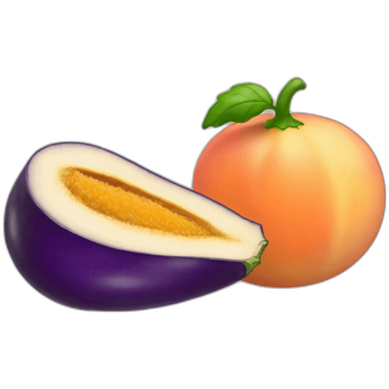 Eggplant plus peach emoji