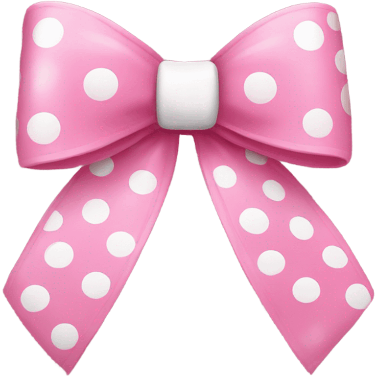 Pink bow with white dots  emoji