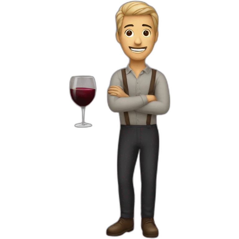 A men in the wine emoji