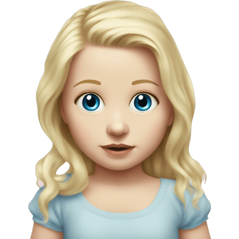 blue eyed blonde newborn girl realistic pink emoji