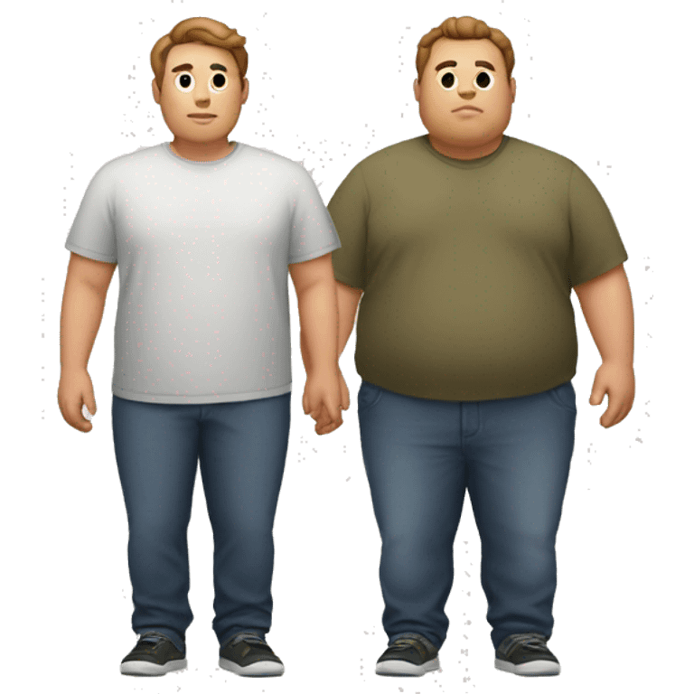 Chubby guy with normal sized guy emoji