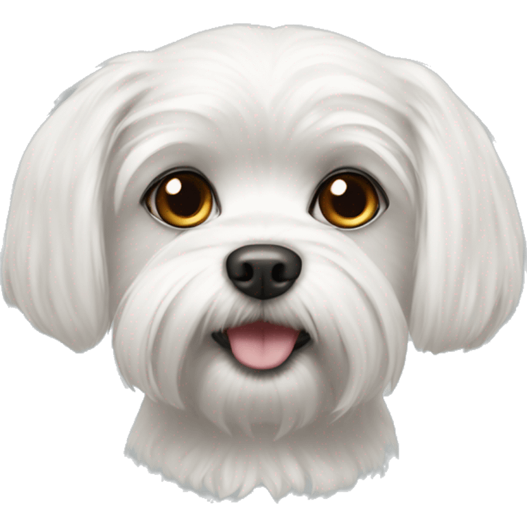 Maltese dog with dark eyes emoji