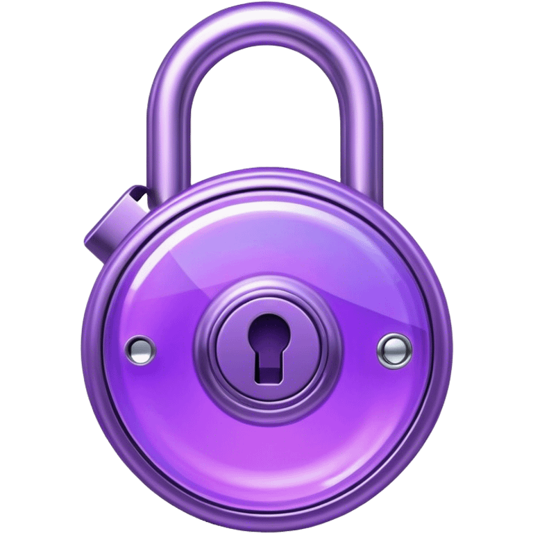 Holographic and glassmorphic purple lock emoji