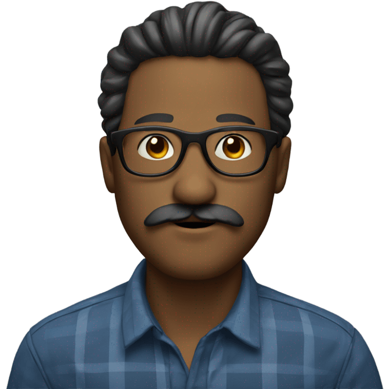 man with anot long hair glasses and mustache emoji