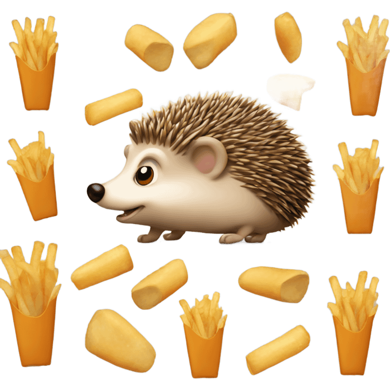 Hedgehog with fries emoji