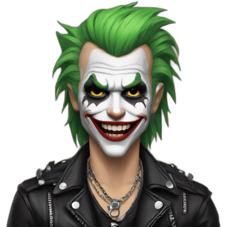 cute punk rocker Joker style emoji