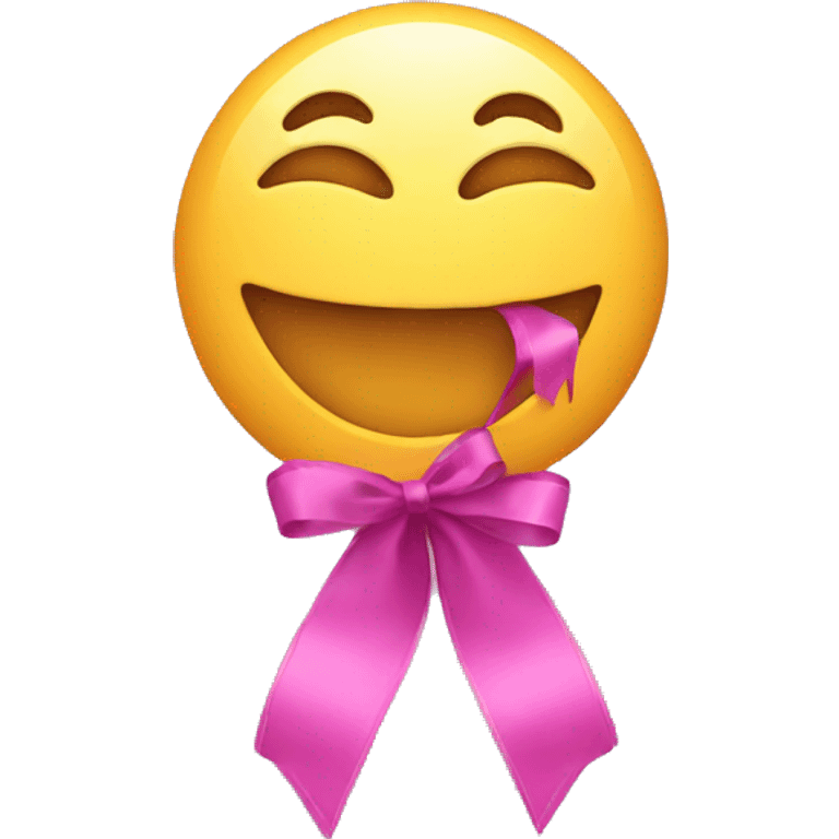 Happy emoji with ribbon  emoji