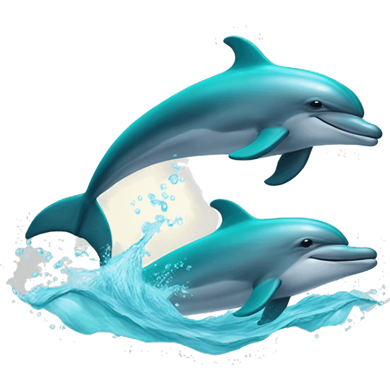 Two Dolphins swimming  emoji