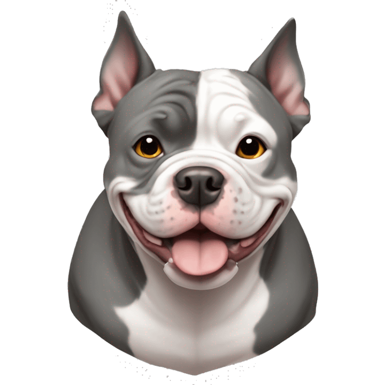 Gray and white American bully ￼ emoji