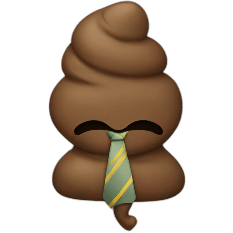 poop with a tie emoji