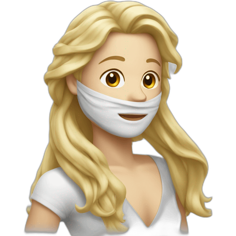 long blond haired surfeur with white bandanna emoji