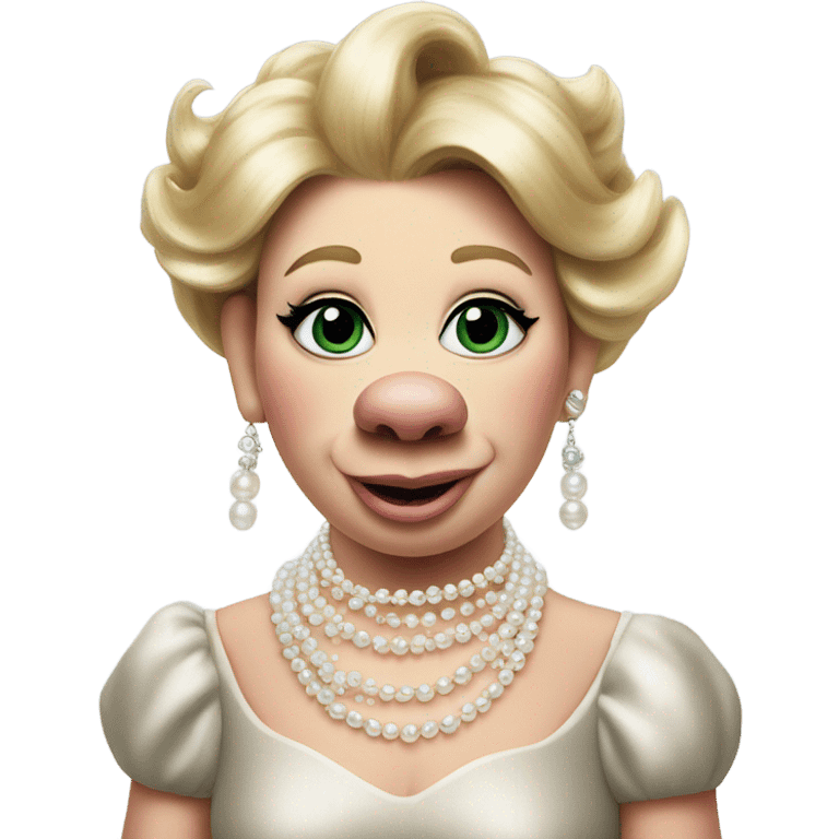 Miss Piggy wearing pearls emoji