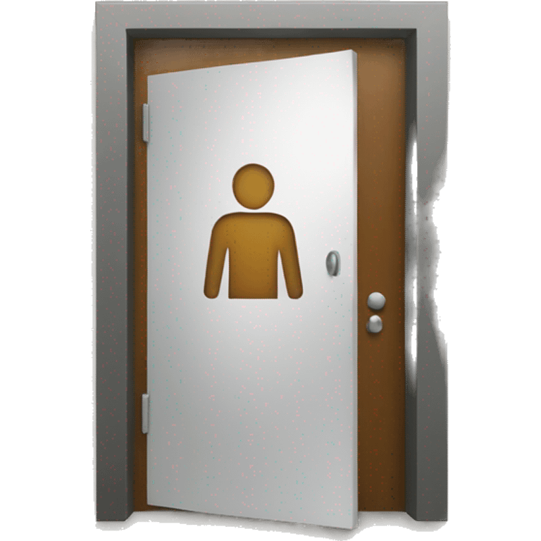 a door with the men restroom sign on it emoji