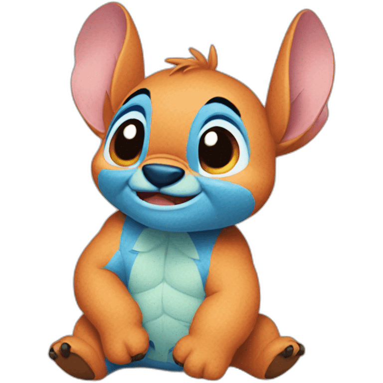 Stitch qui porte une caroote emoji