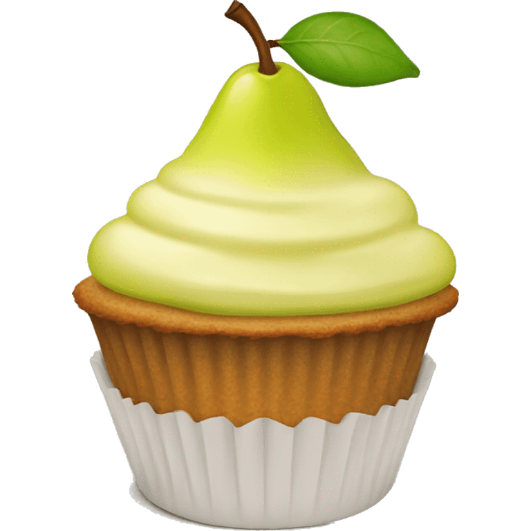 Pear slice cupcake emoji