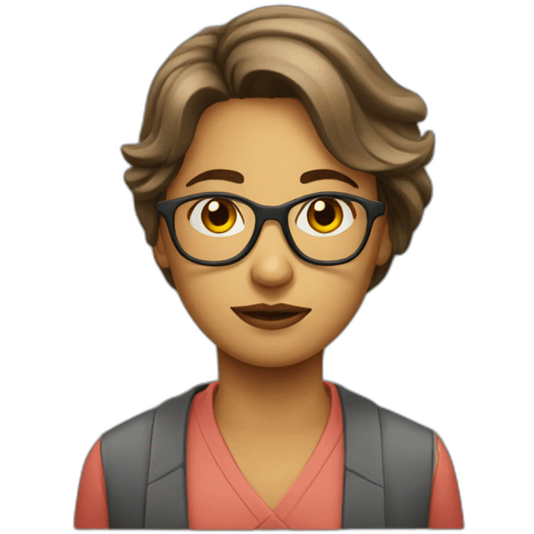 Librarian looking tired emoji