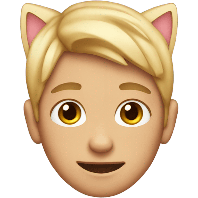 A boy with cat ears emoji