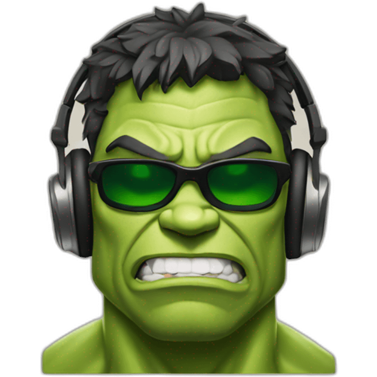 Hulk with headphone  emoji