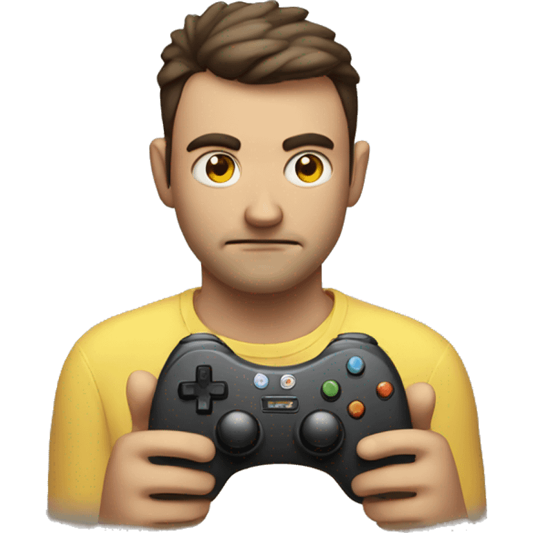 Sad man holding game controller emoji