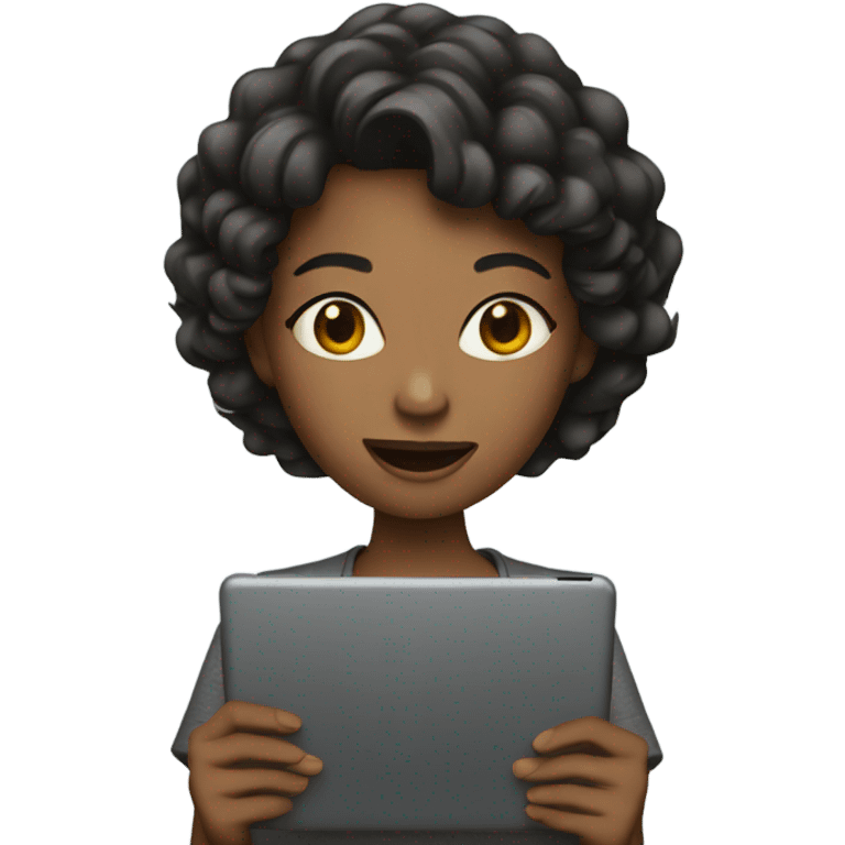 Women with iPad emoji