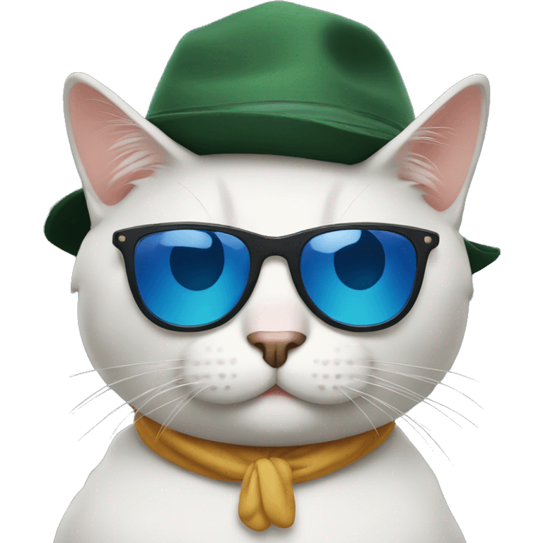 Cat with sunglasses and hat  emoji