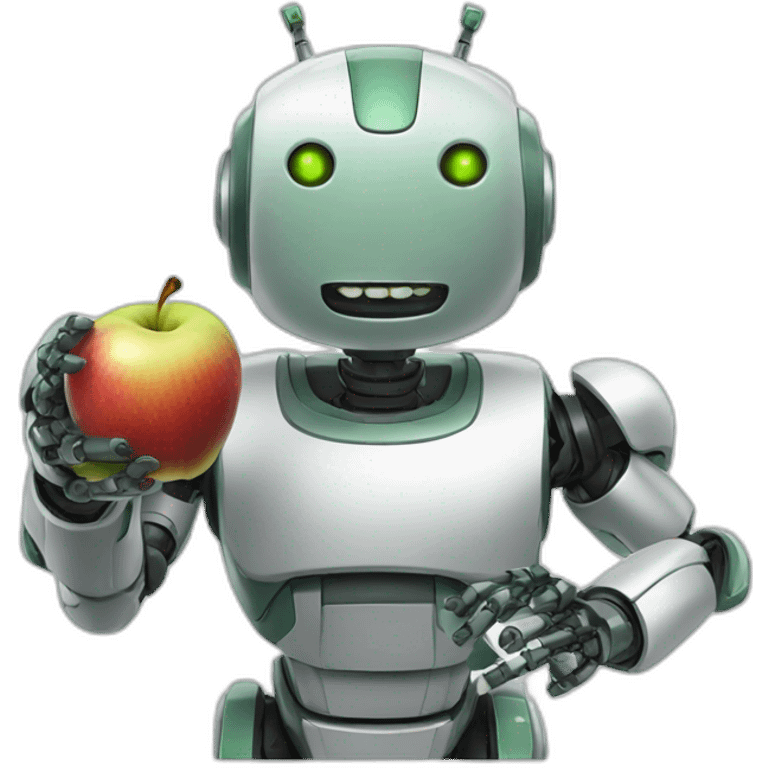 Robot eating apples  emoji