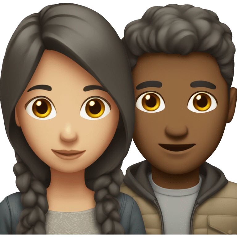 couple with dark hair  emoji