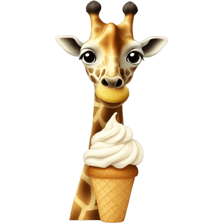 Giraffe with icecream emoji