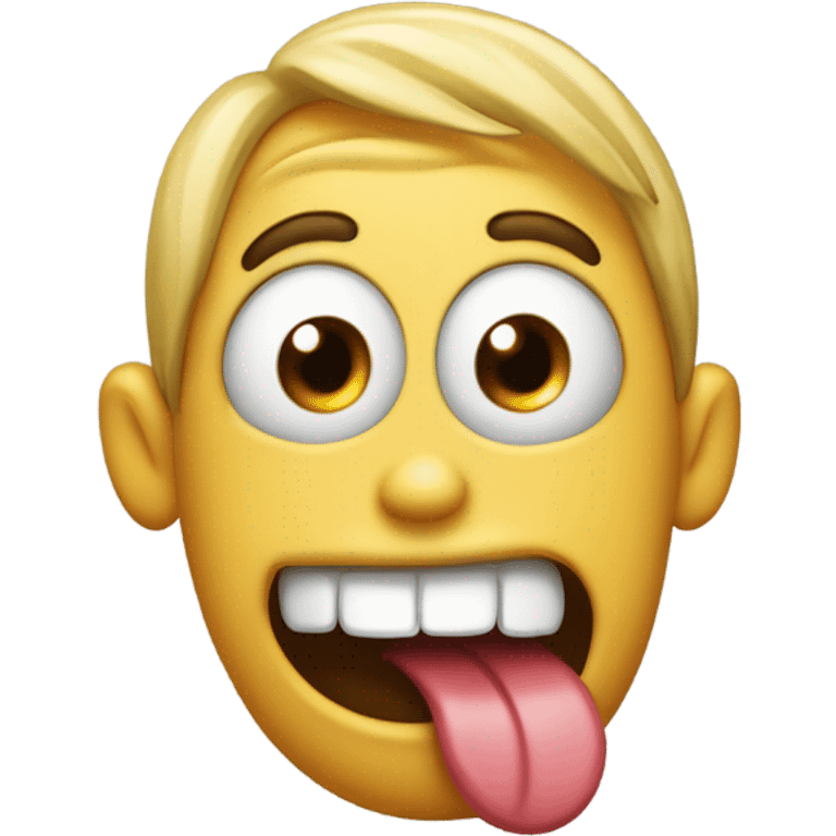 freaky emoji with tongue emoji