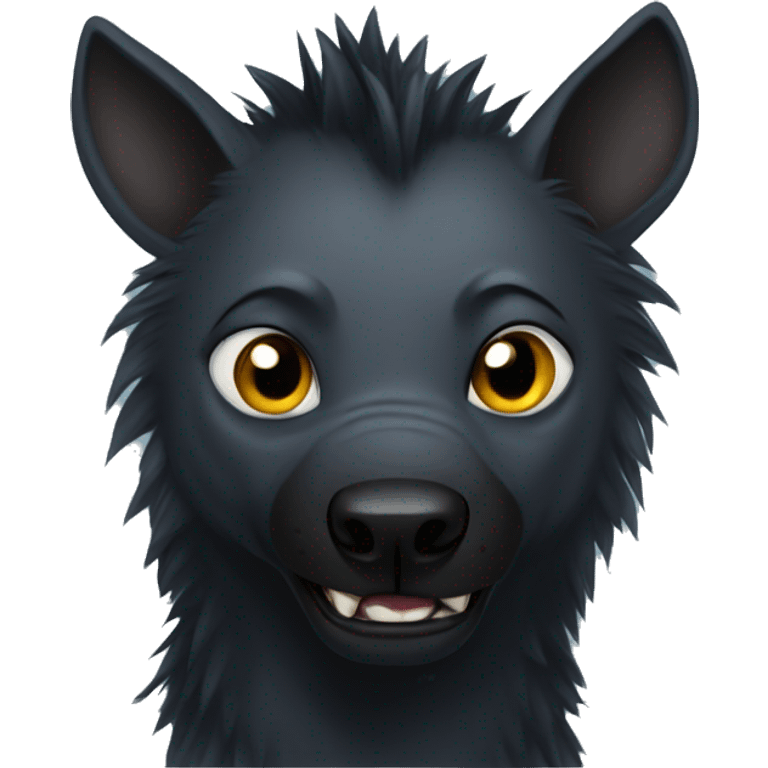 Completely black hyena emoji