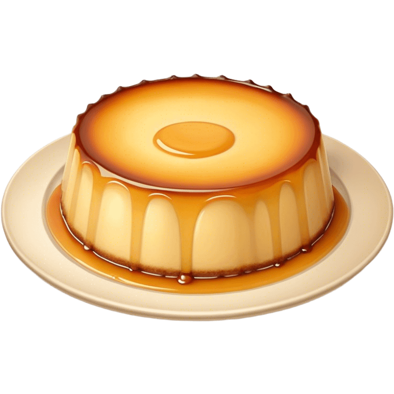 Flan avec croûte sur assiette  emoji