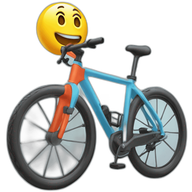 pc portable sur un guidon de vélo emoji