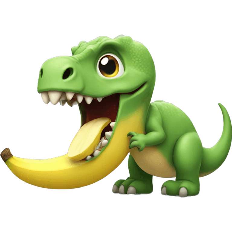 a dinosaur eating a banana emoji