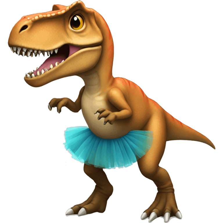 T. rex with a tutu emoji