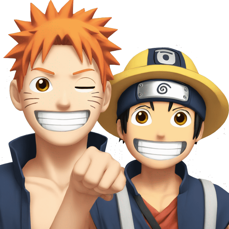 Naruto with luffy  emoji