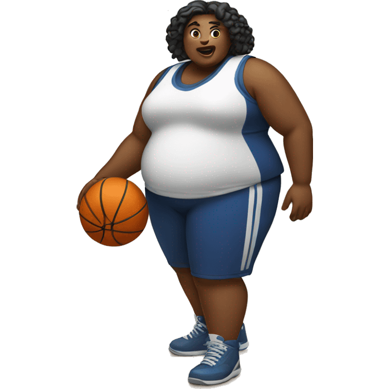 Fat woman playing basketball  emoji